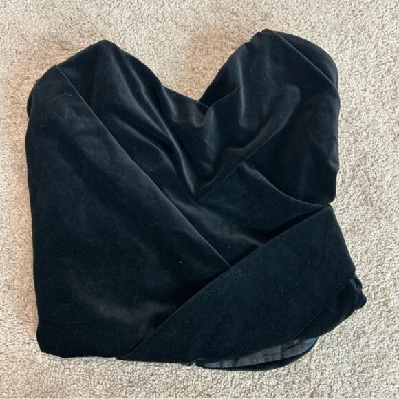 Zara ZW Collection black velvet strapless corset bustier top blouse Sz S NWOT - Picture 14 of 14